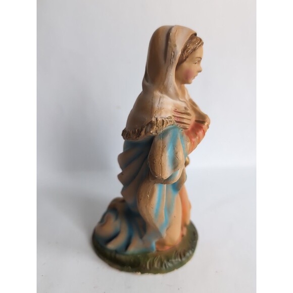 Vtg Virgin Mary Nativity Figure Paper Mache Italy 6 1/4" Large - Picture 2 of 5